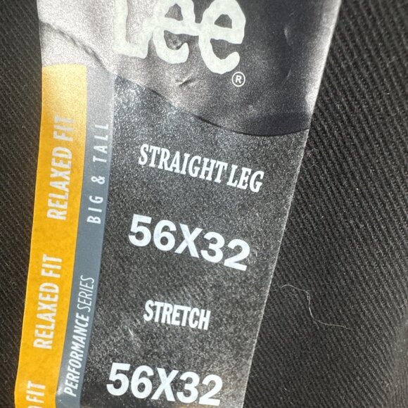 Lee Performance Series Relaxed Fit Straight Leg Jeans Men’s 56x32 Black NWT - Picture 4 of 9